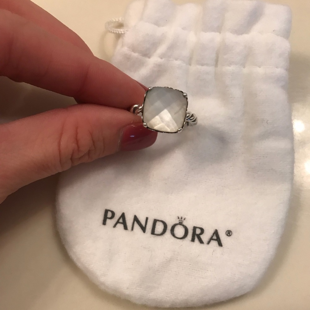 Mother of Pearl Retired Pandora Ring